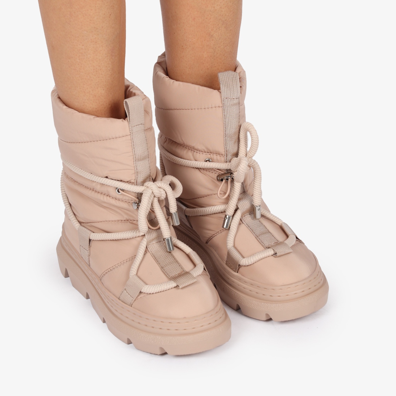 Ghete DAMA din Material Fas IMBLANITE moderne cu talpă groasă si Aderenta CRL1266 Roz