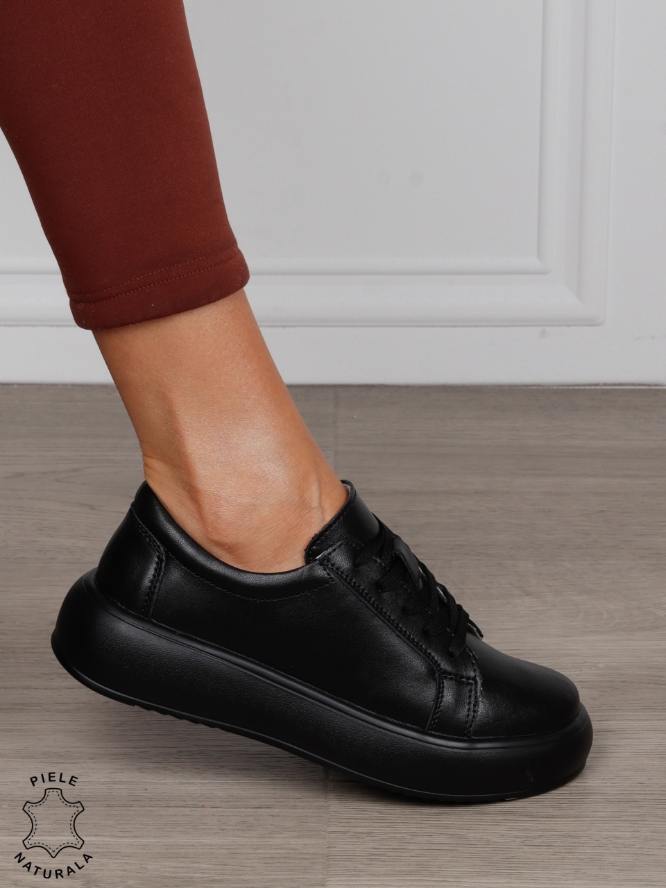 Pantofi Casual damă din piele naturală CRL1568 NEGRU