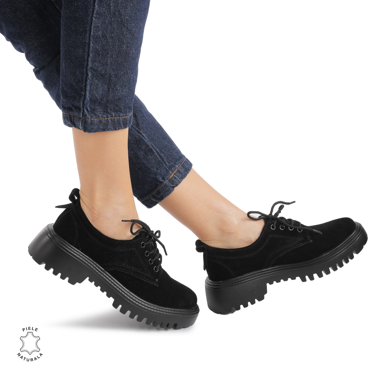 Pantofi casual piele naturala intoarsa CRL885