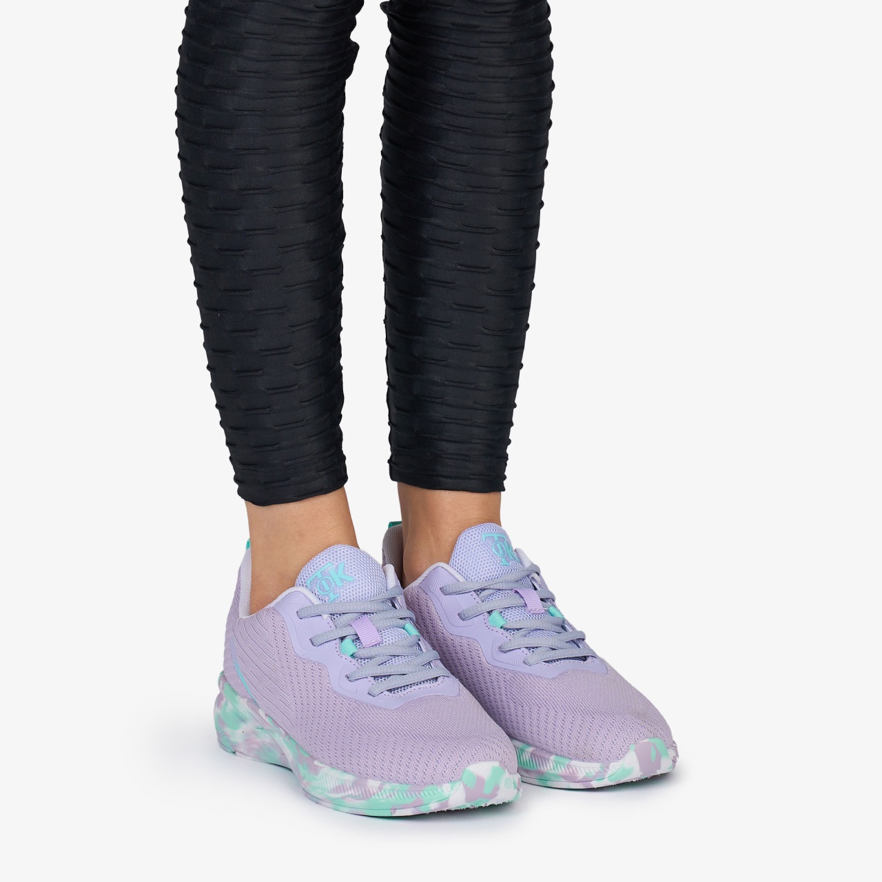 SNEAKERS din TEXTIL cu talpa multicolor CRL1039 CULOARE: MOV