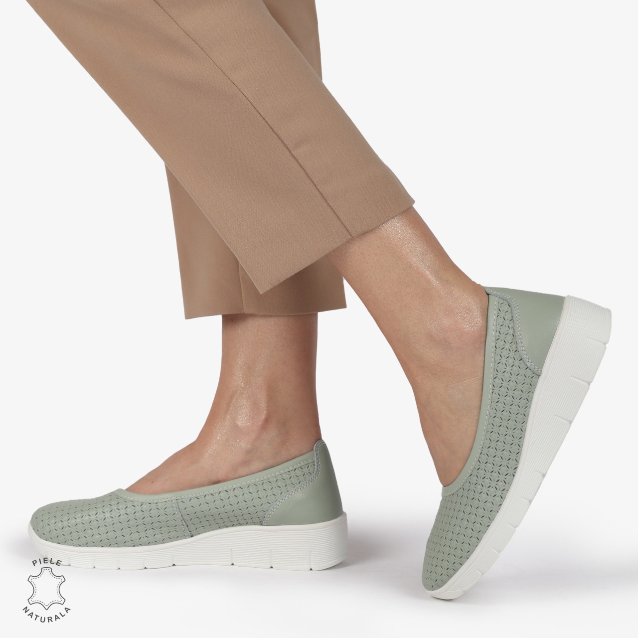 Balerini dama din Piele Naturala cu talpa groasa CRL01382 BARILLA