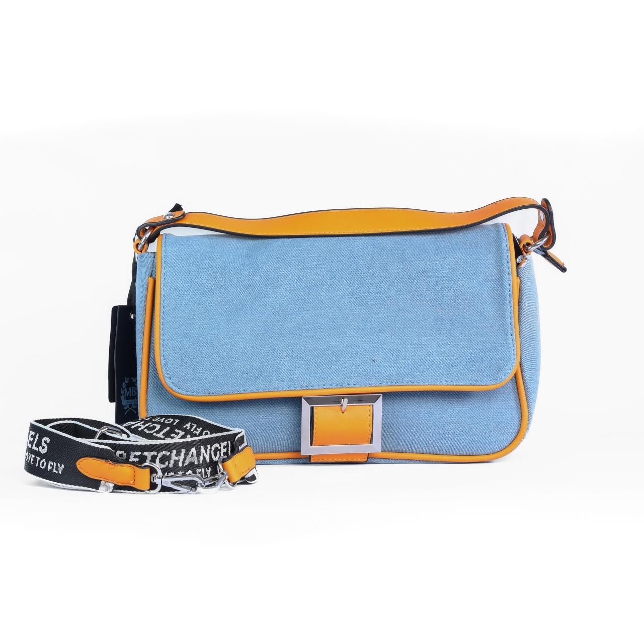 GEANTA DENIM CU CATARAMA DECORATIVA CRL 8836 MUSTAR
