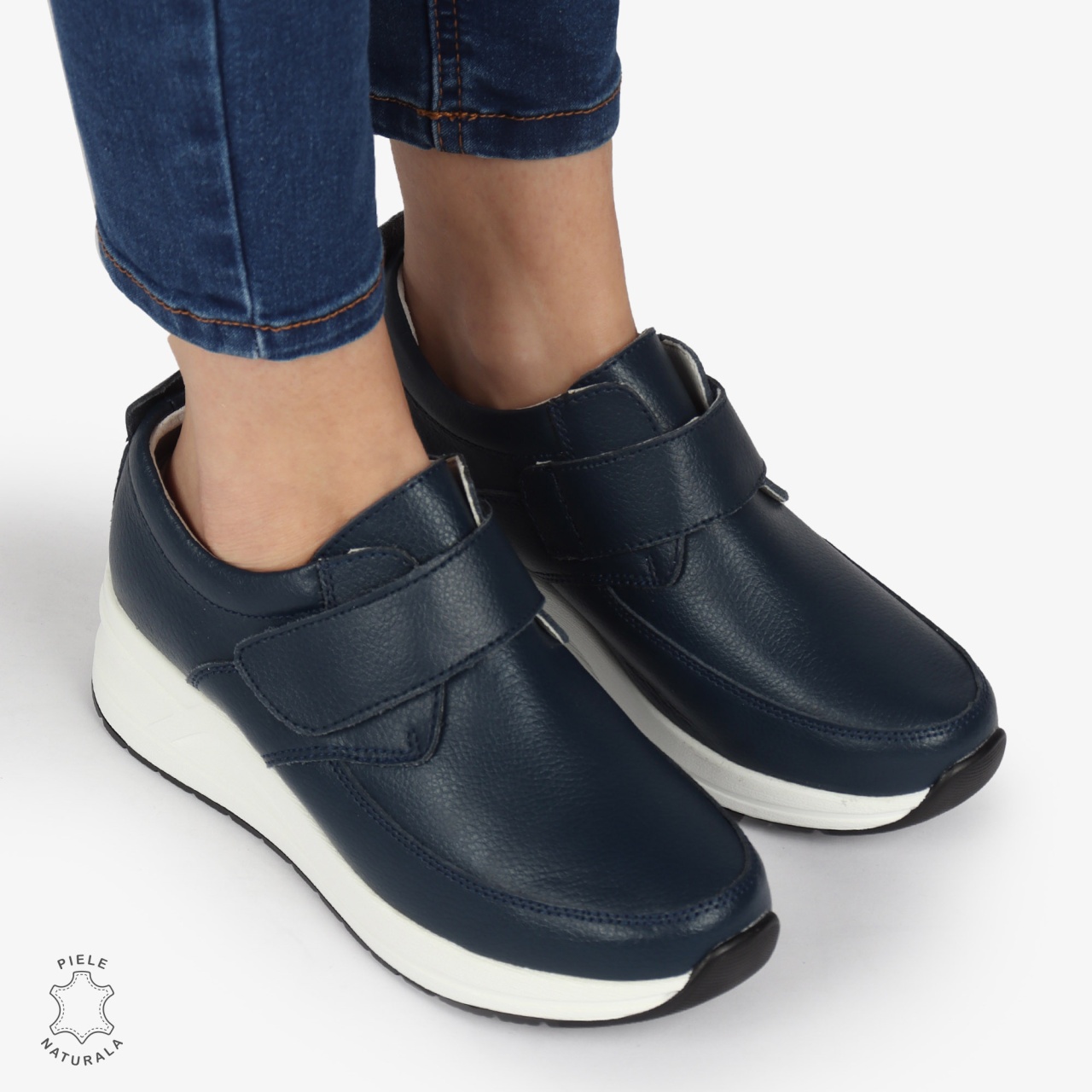 Pantofi Casual dama din Piele naturala CRL1332 NAVY