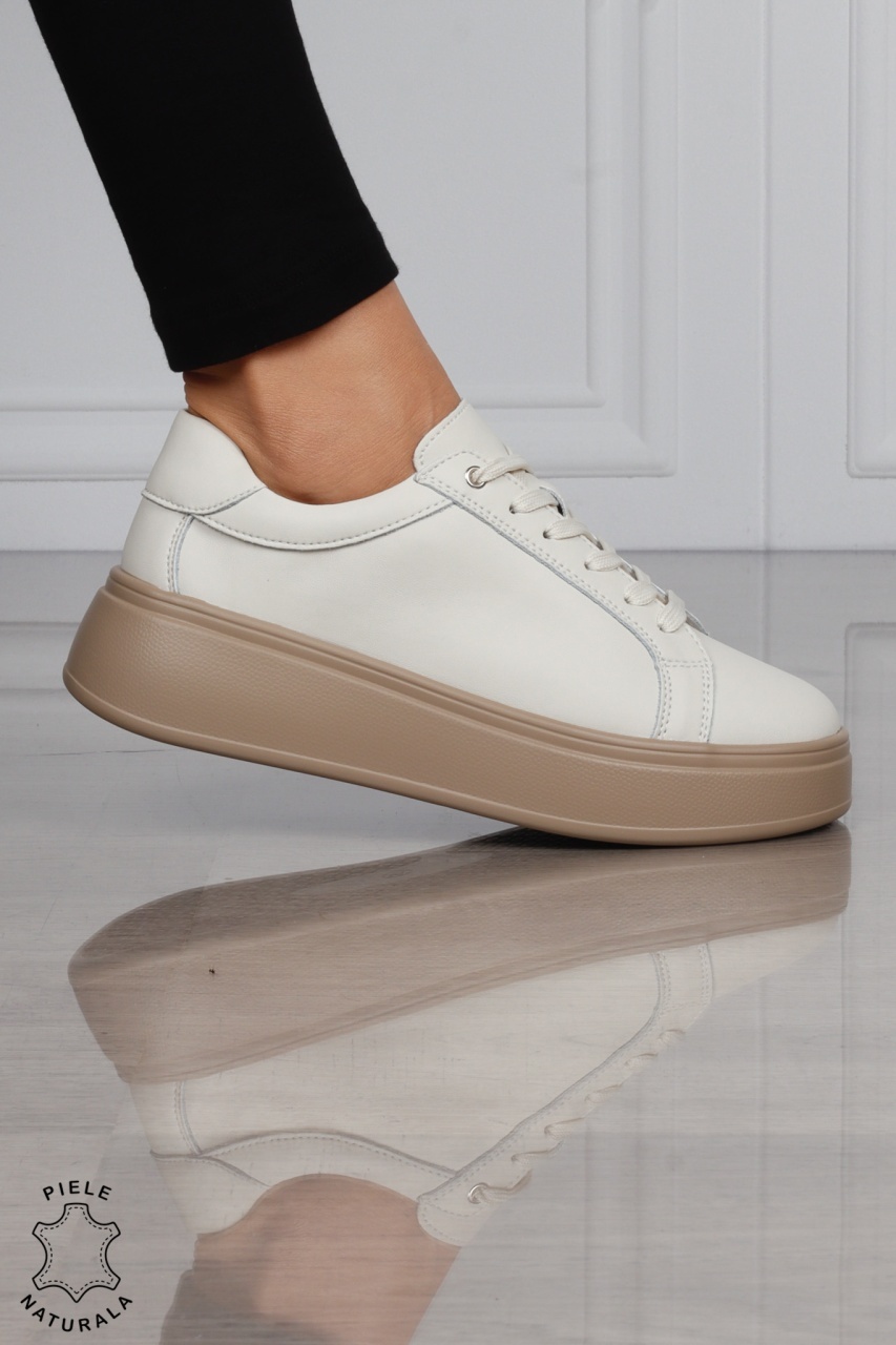 Pantofi Casual DAMA din PIELE Naturala CRL1517 BEJ