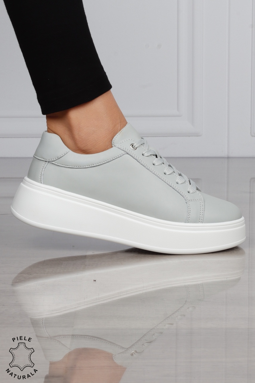 Pantofi Casual DAMA din PIELE Naturala CRL1517 GRI