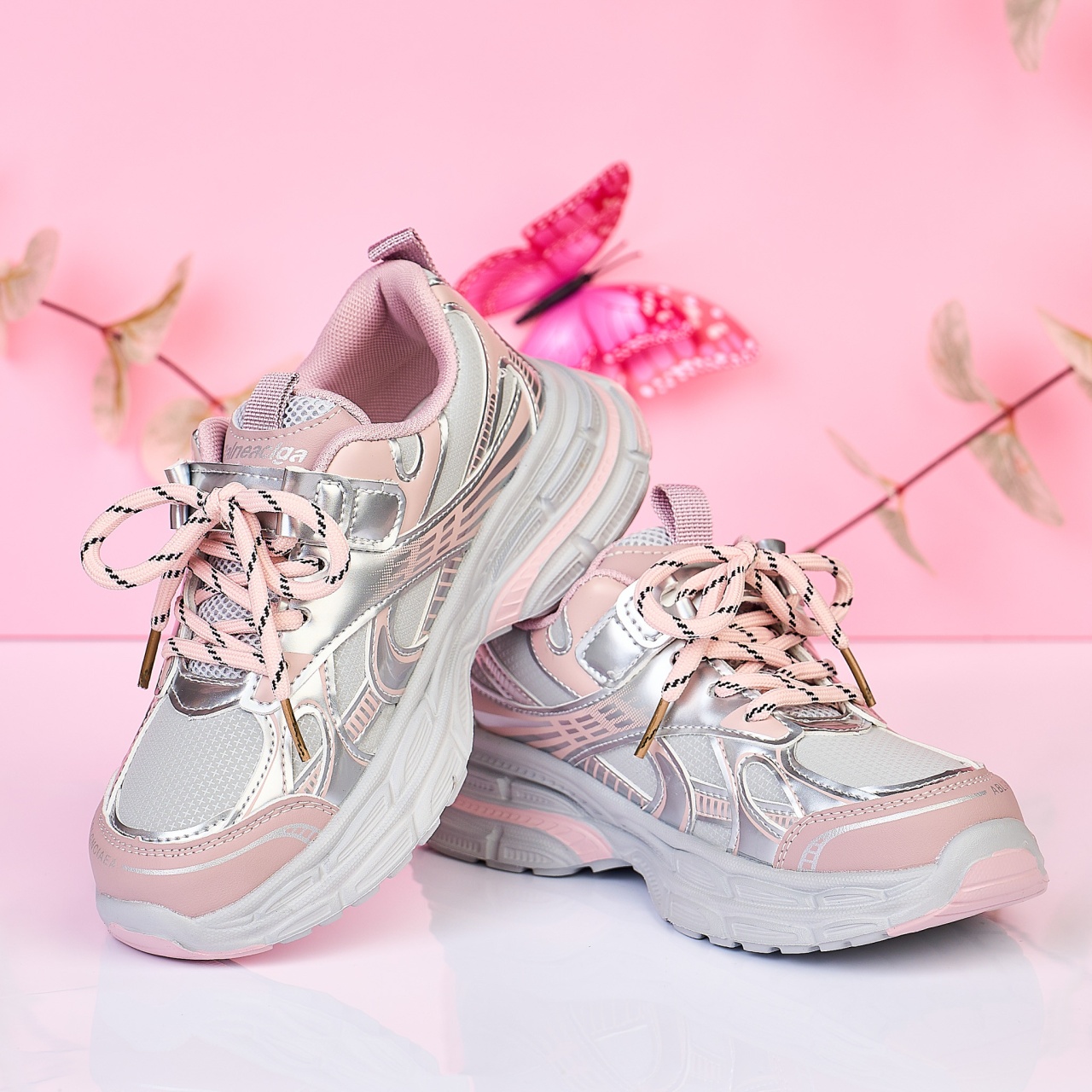 Incaltaminte copii din piele ecologica cu inchidere dubla si talpa multi-color CRL1470