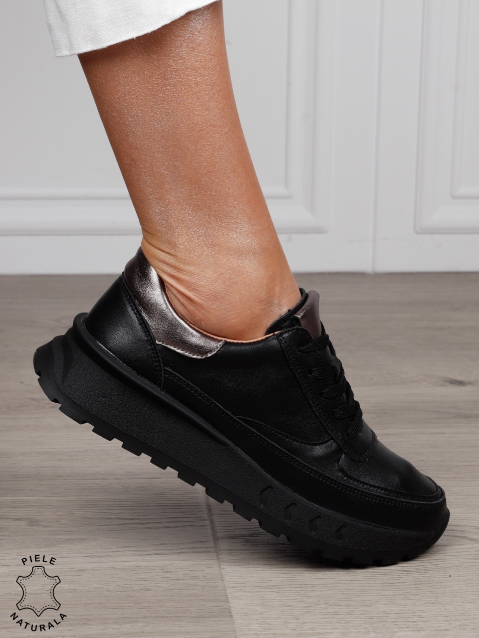 Pantofi Casual DAMA din PIELE Naturala cu model pe talpa CRL1524