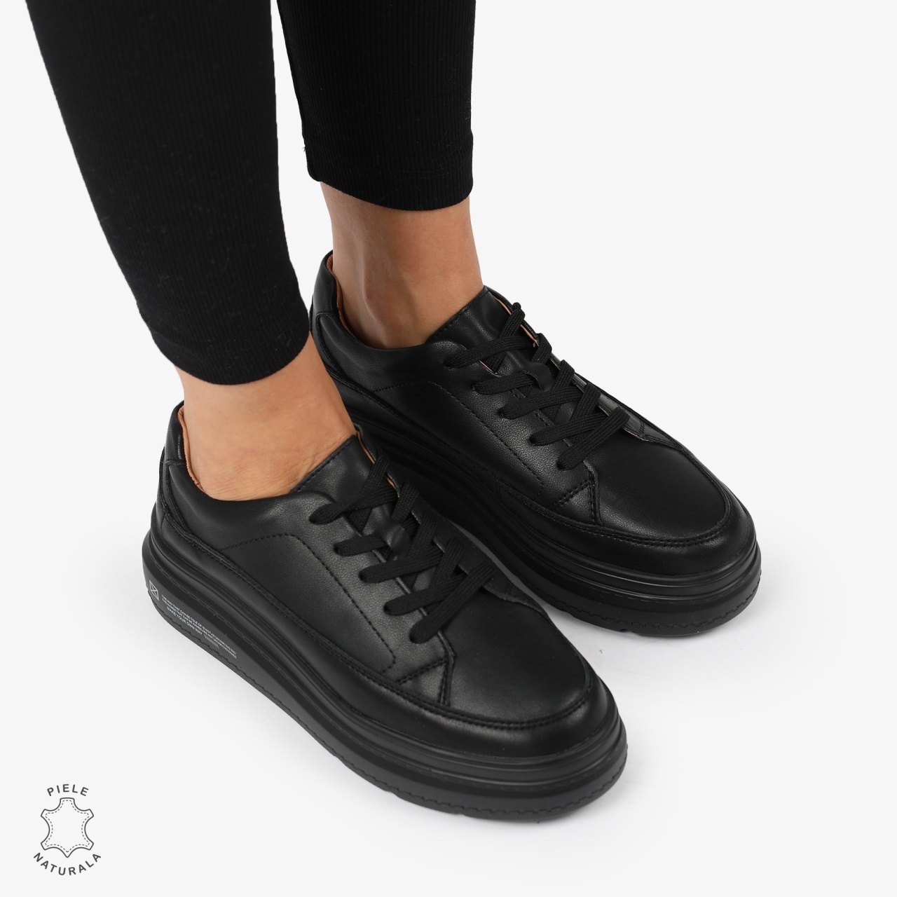 Pantofi CASUAL PIELE NATURALA CRL1271 Negru