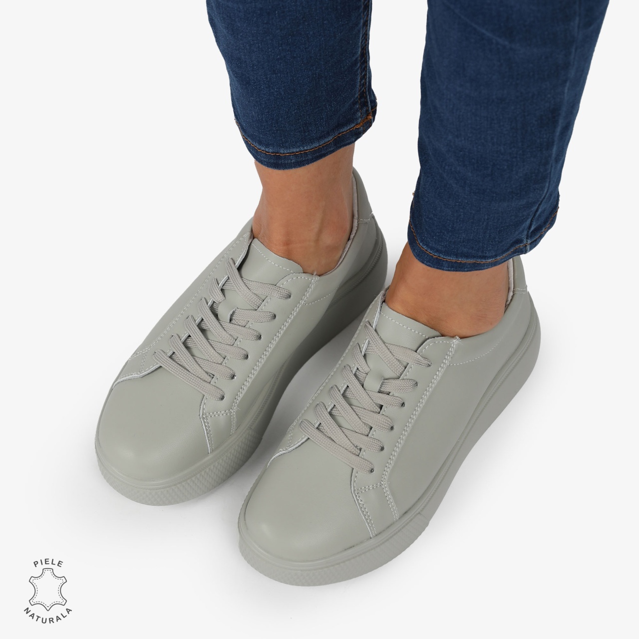 Pantofi CASUAL PIELE NATURALA cu detaliu lateral CRL1273 Barilla