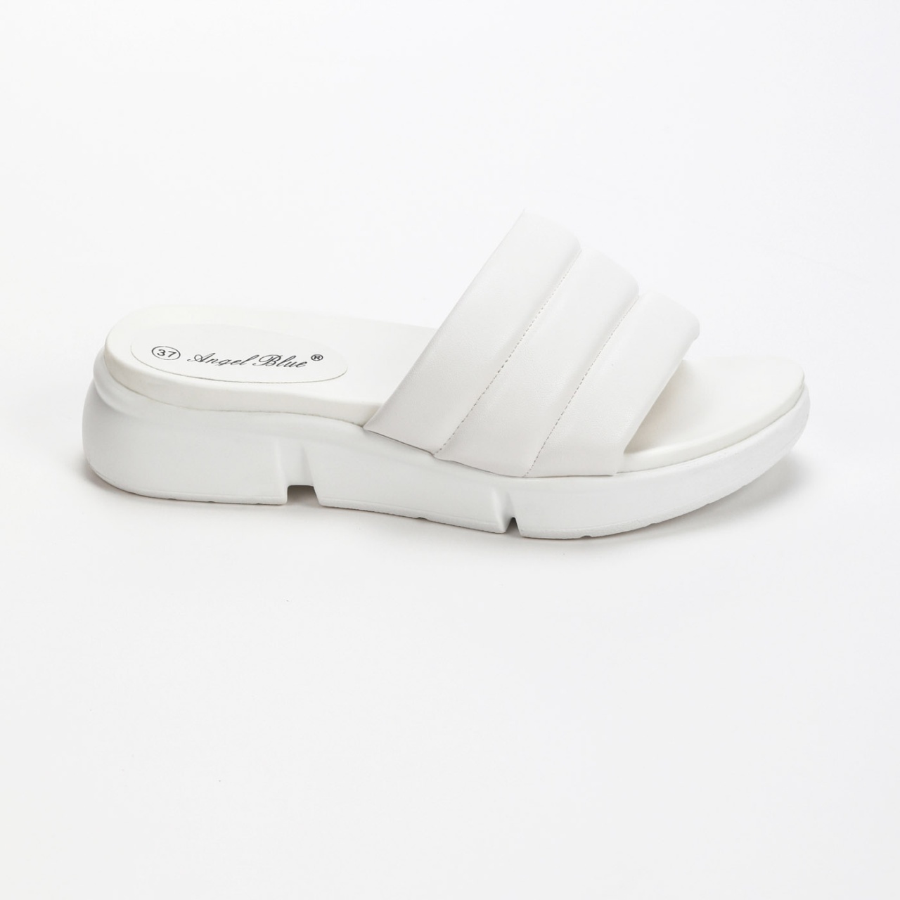 Papuci dama din Piele Ecologica alb CRL0212