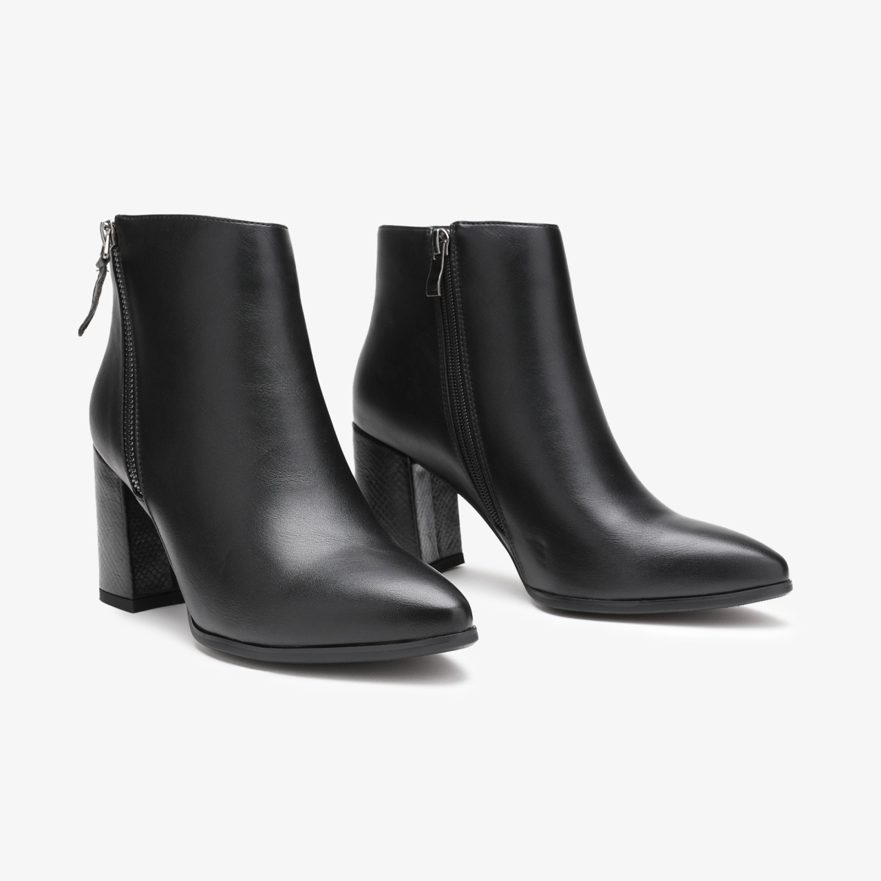 Botine dama din Piele Ecologica Elegante CRL0654 NEGRU