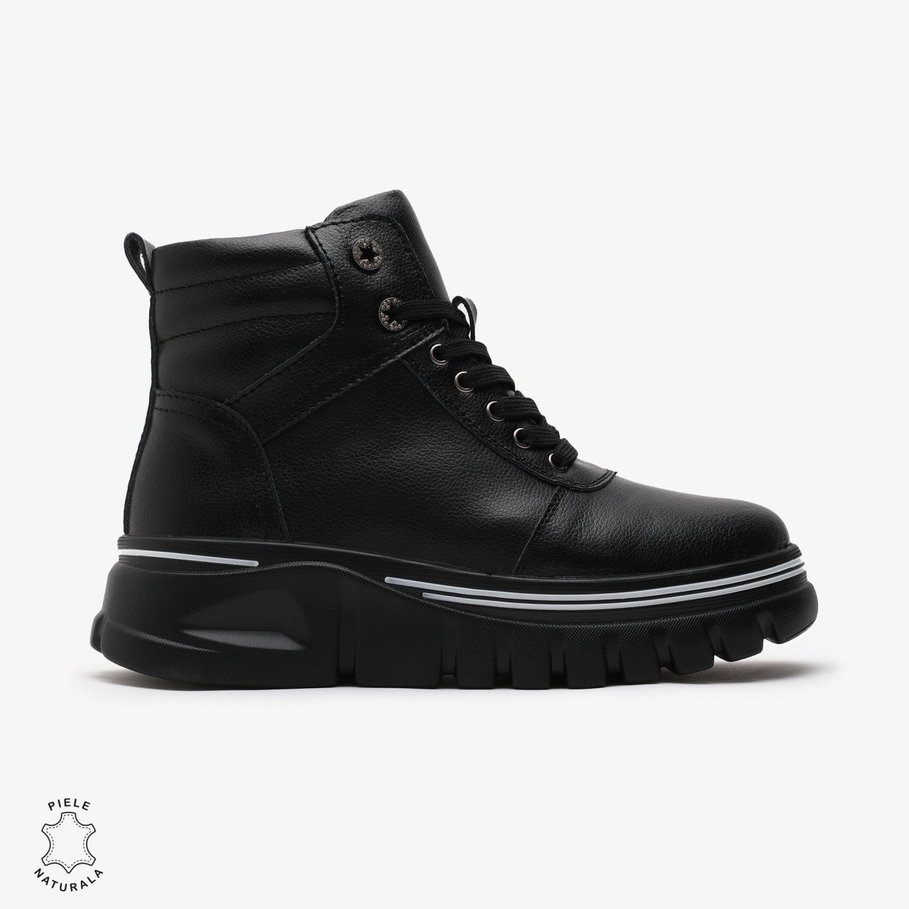 Ghete dama din Piele Naturala CRL0650 Negre