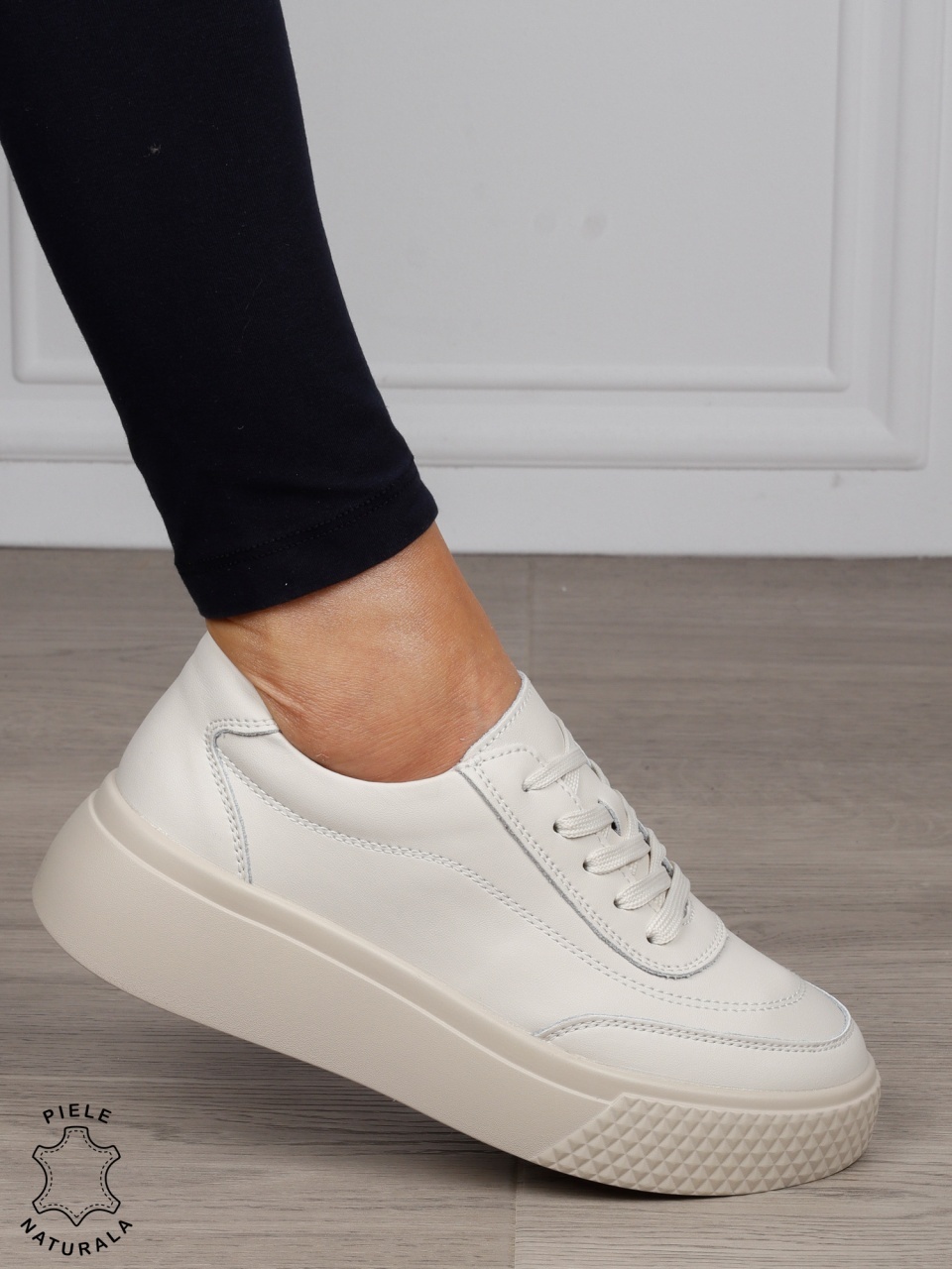 Pantofi Casual dama din Piele Naturala CRL1539 BEJ