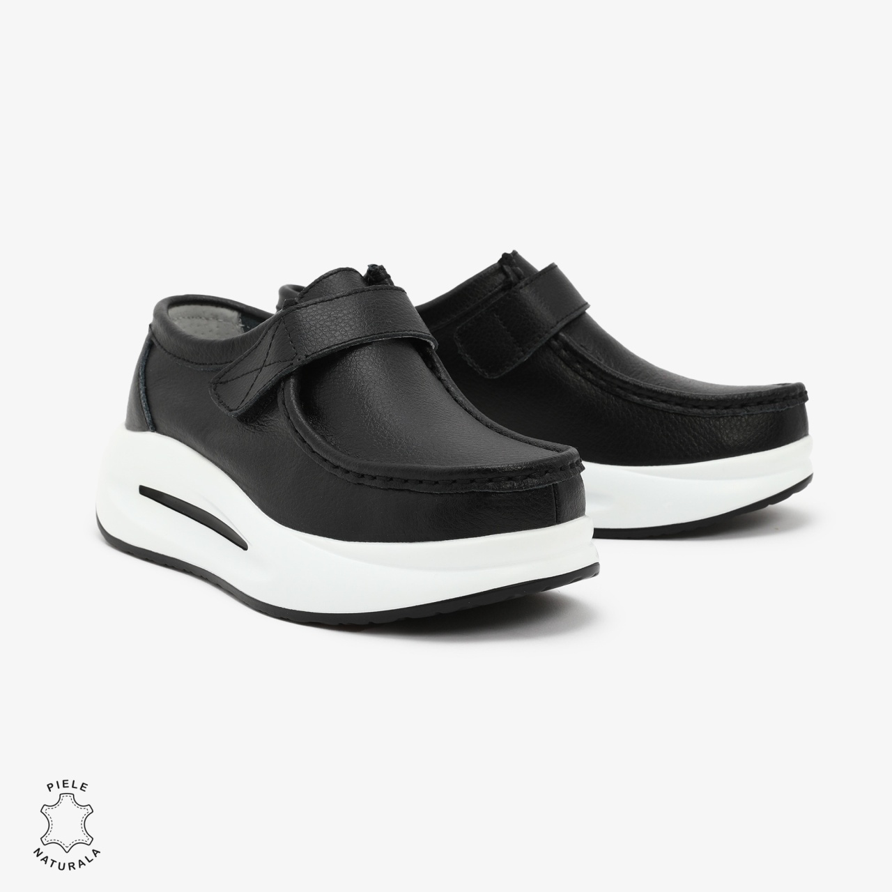 Pantofi Casual de dama din Piele Naturala CRL0570 NEGRU
