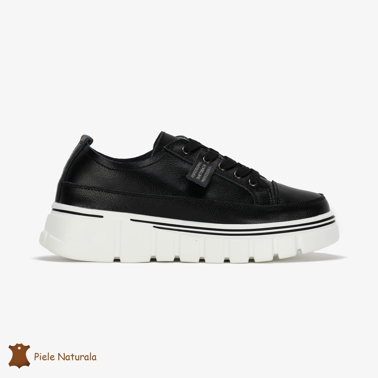 Pantofi Casual de dama din Piele naturala Interior confortabil CRL0488 Negru