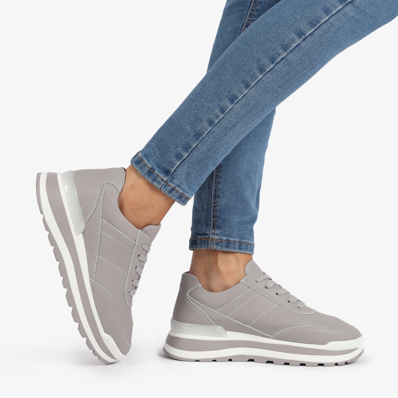 Pantofi Casual Piele Naturala CRL1221 GRI