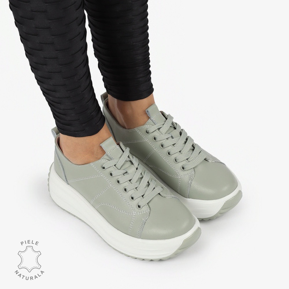 Pantofi casual piele naturala cu talpa inalta CRL1307 BARILLA