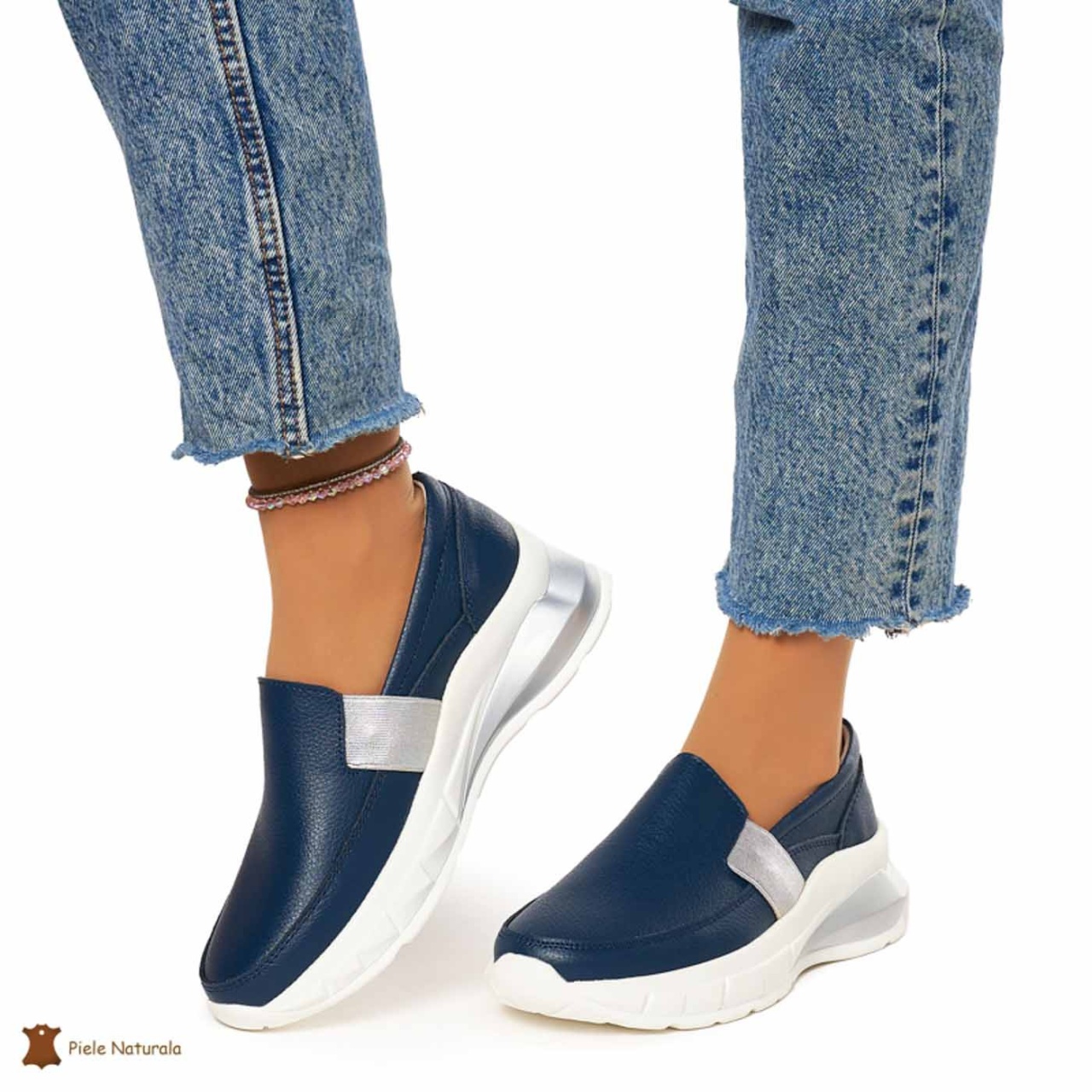 Pantofi Dama Piele Naturala din calitate inalta CRL0083 BLEUMARIN