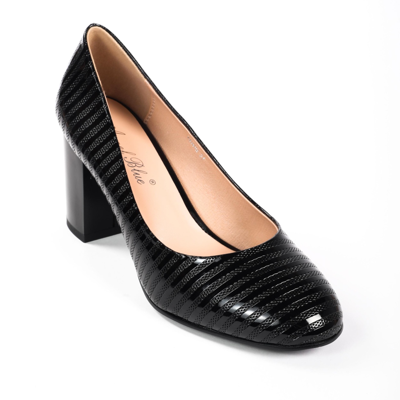 Pantofi Eleganți dama din Piele Ecologică Lăcuită CRL0132 NEGRU