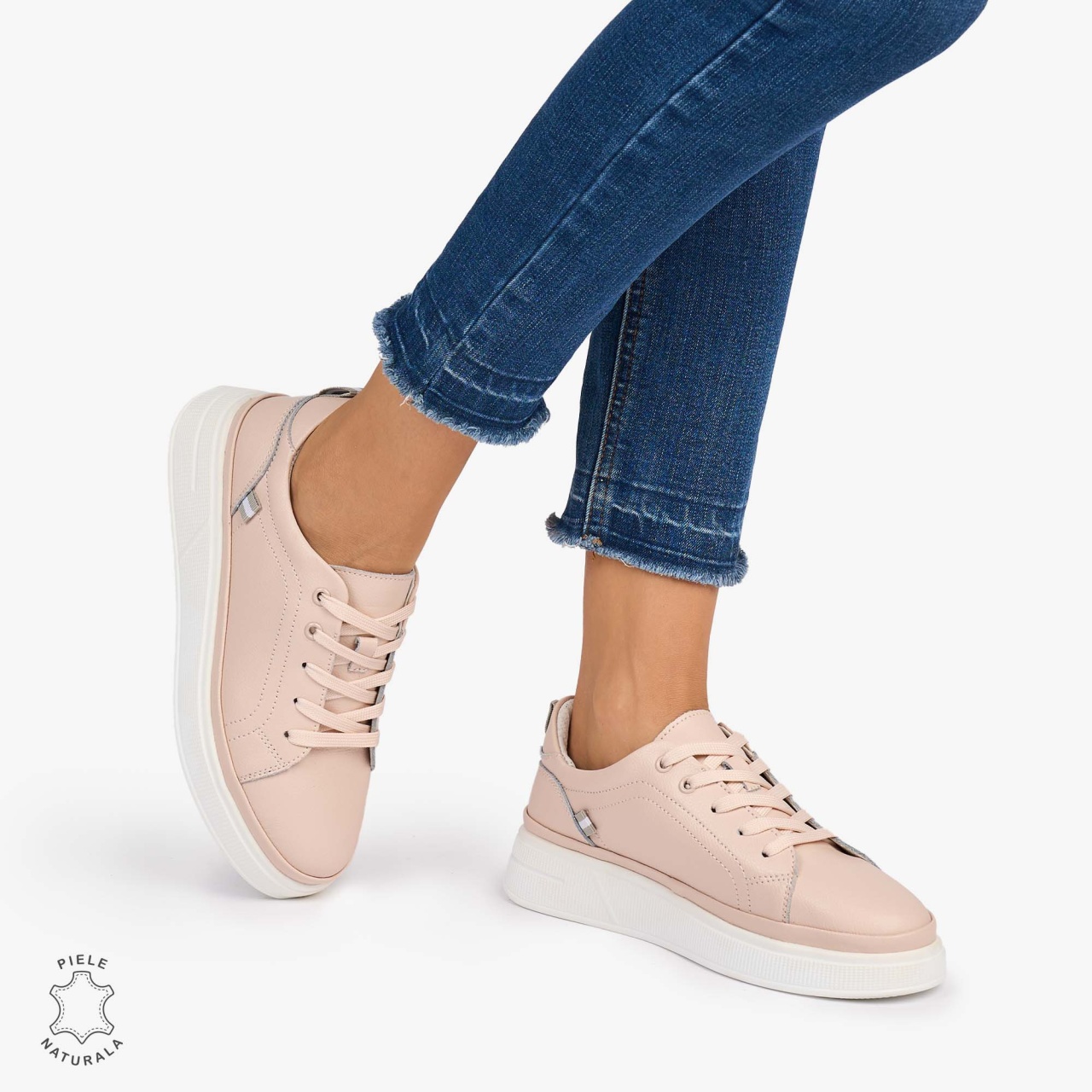 Pantofii casual piele naturala COMOZI CRL1070 CULOARE: ROZ