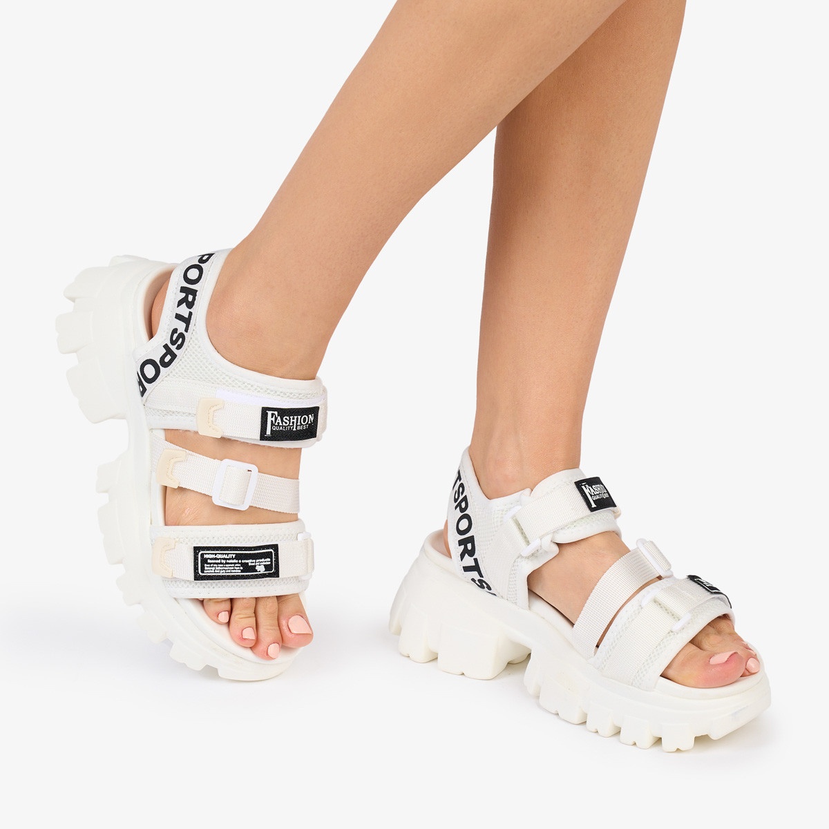 Sandale dama din material TEXTIL cu talpa inalta CRL1041