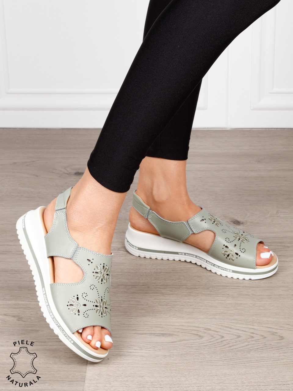 Sandale dama din Piele Naturala cu talpa Inalta CRL0195 BARILA