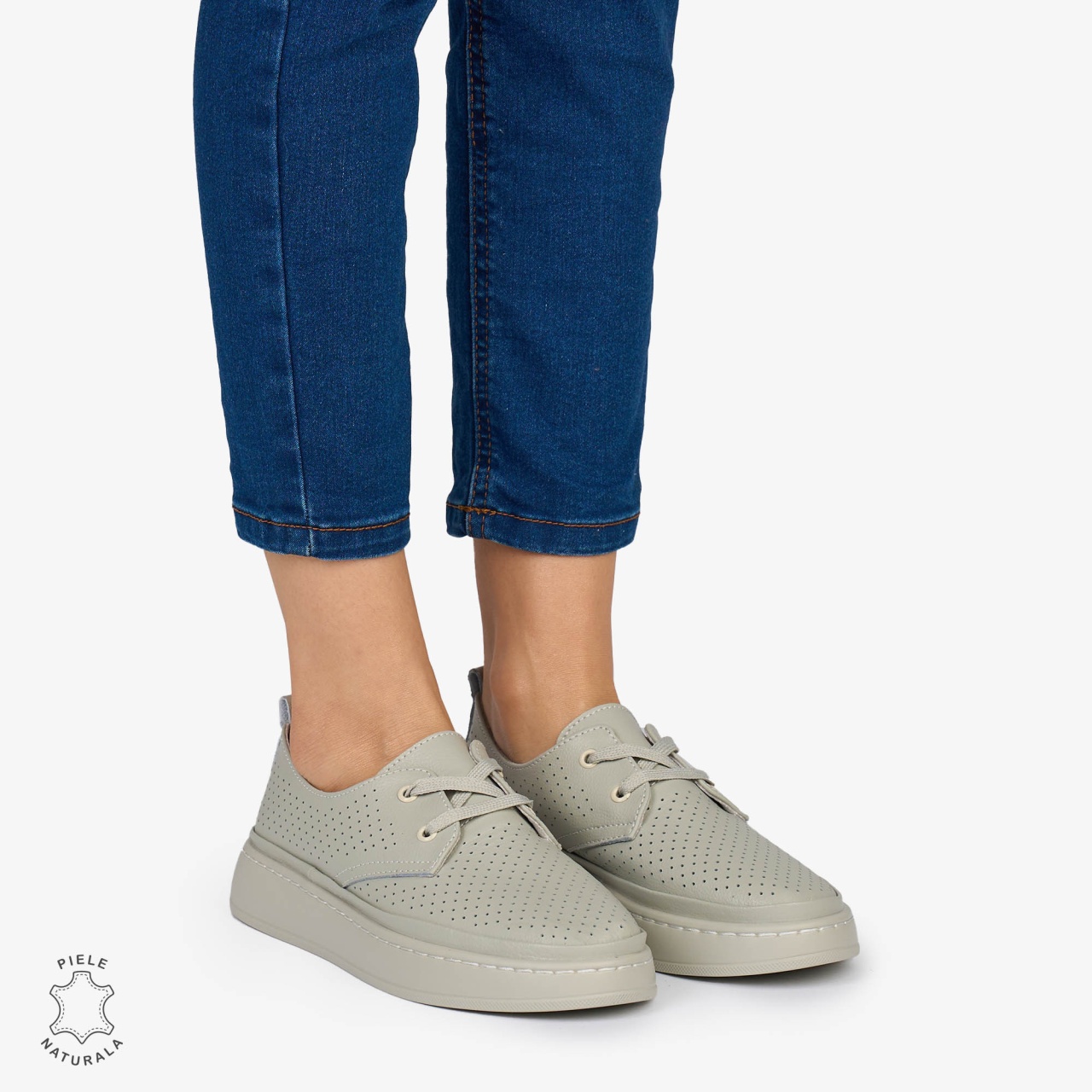 PANTOFI CASUAL Dama Piele Naturala CRL1052 Culoare: GRI