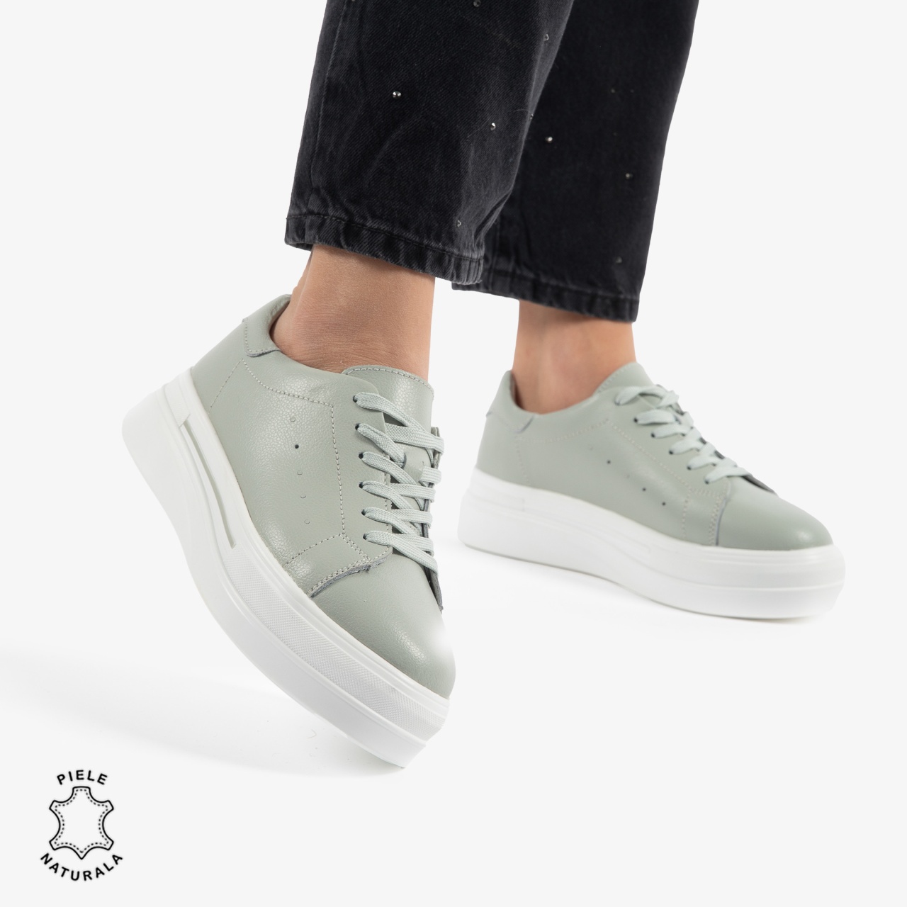 PANTOFI CASUAL DE DAMA DIN PIELE NATURALA CRL0769 barilla