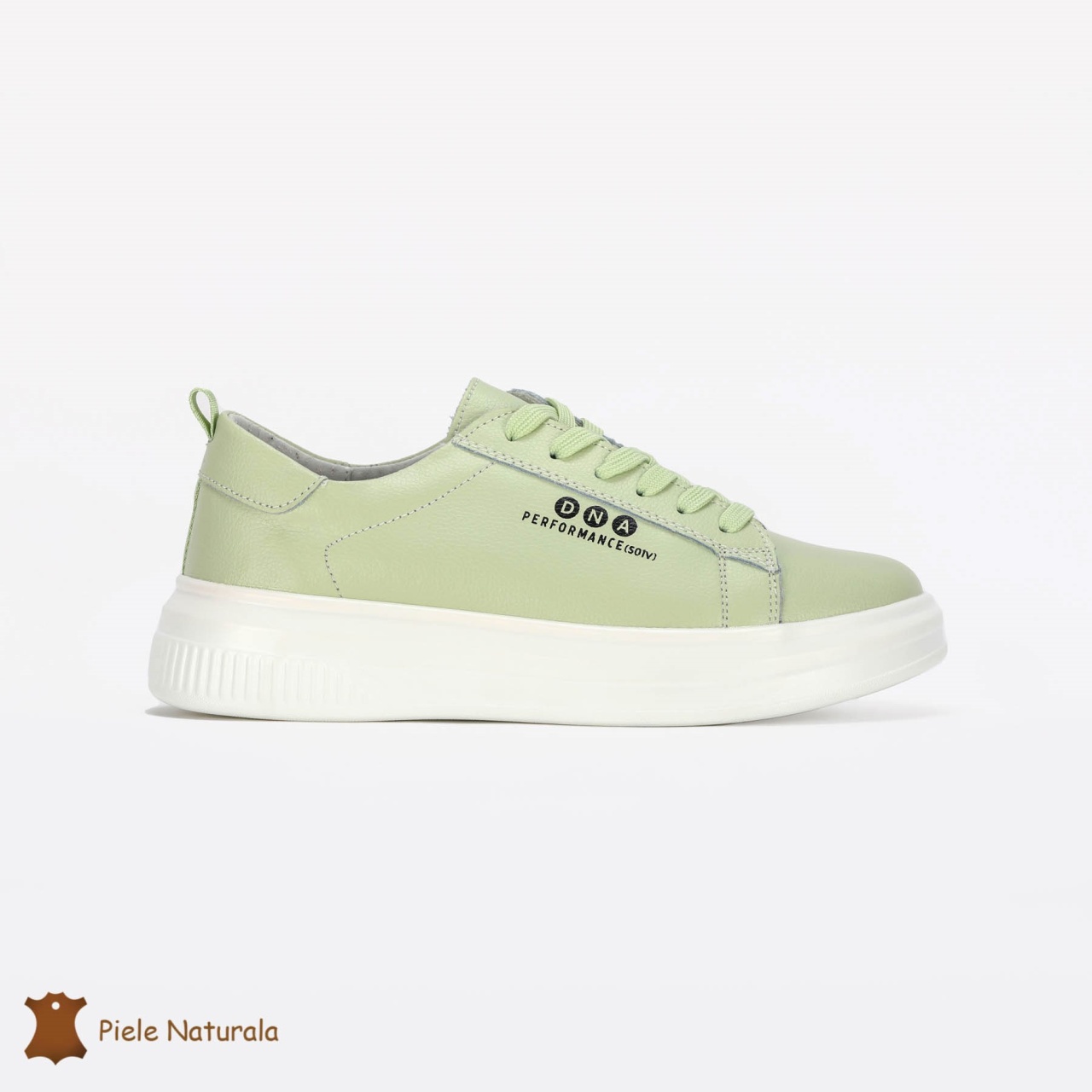 Pantofi Casual de dama din Piele naturala cu talpa groasa CRL0494 Verde