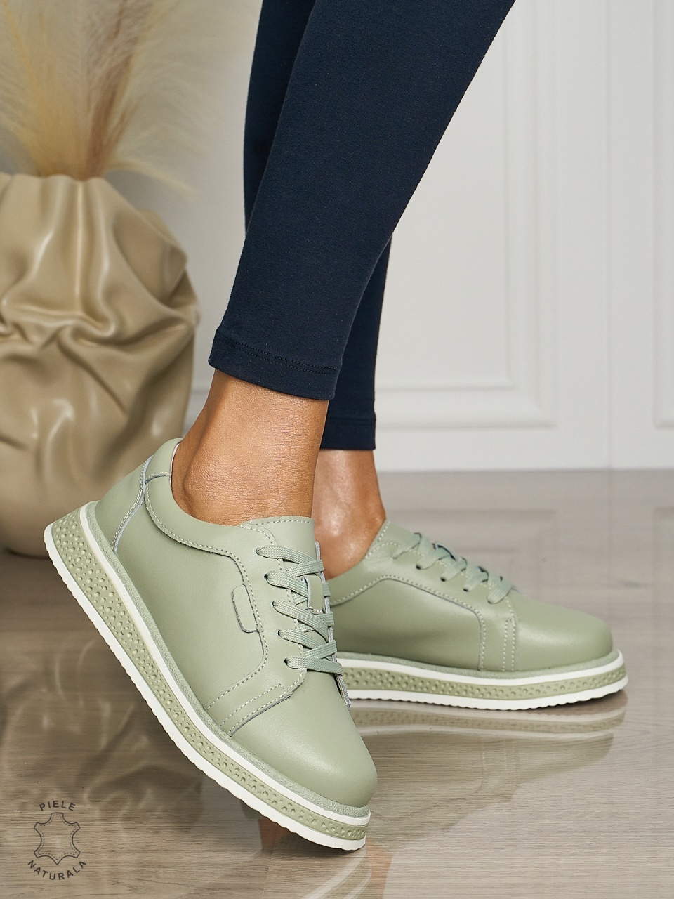 Pantofi casual piele naturala CU TALPA GROASA CRL1513 Barila