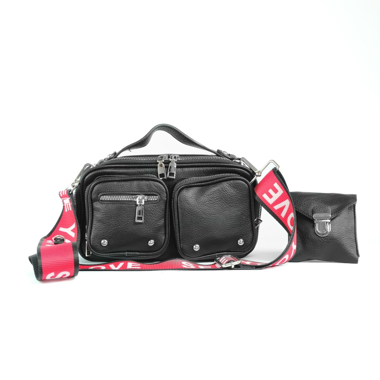 GEANTA SPORT DIN PIELE Ecologica CRL M2876 NEGRU