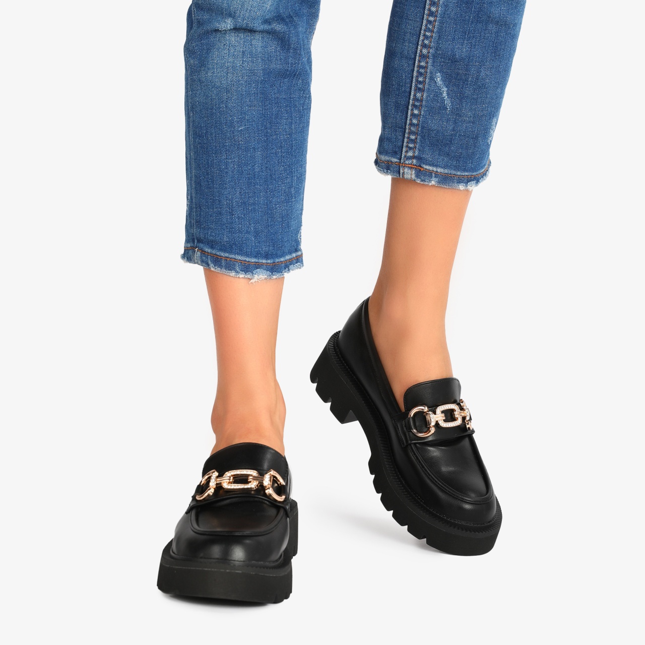 Mocasini dama din Piele Ecologica CRL0548 NEGRU