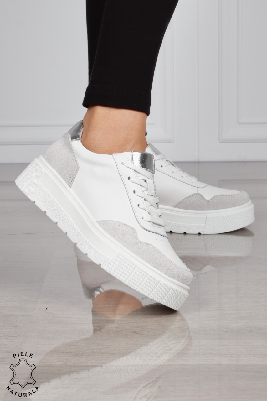 Pantofi Casual DAMA din PIELE Naturala Combinata cu Piele intoarsa CRL1521