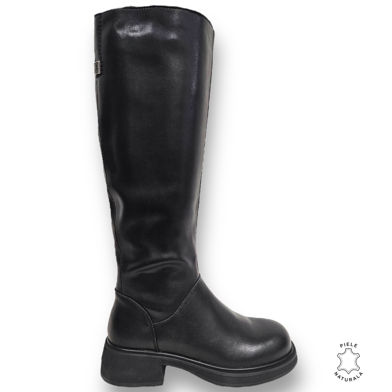 CIZME DAMA din PIELE NATURALA cu FERMOAR CRL0898 CULOARE:Negru