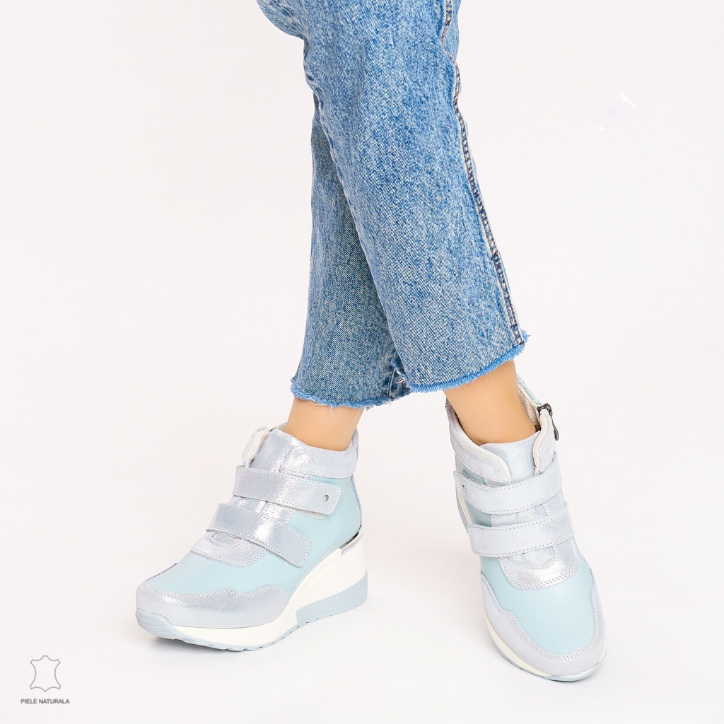 Ghete dama din Piele Naturala CRL0599 Albastrii