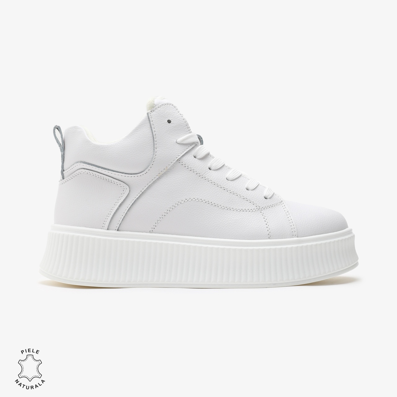 Ghete dama din Piele Naturala CRL0648 ALB