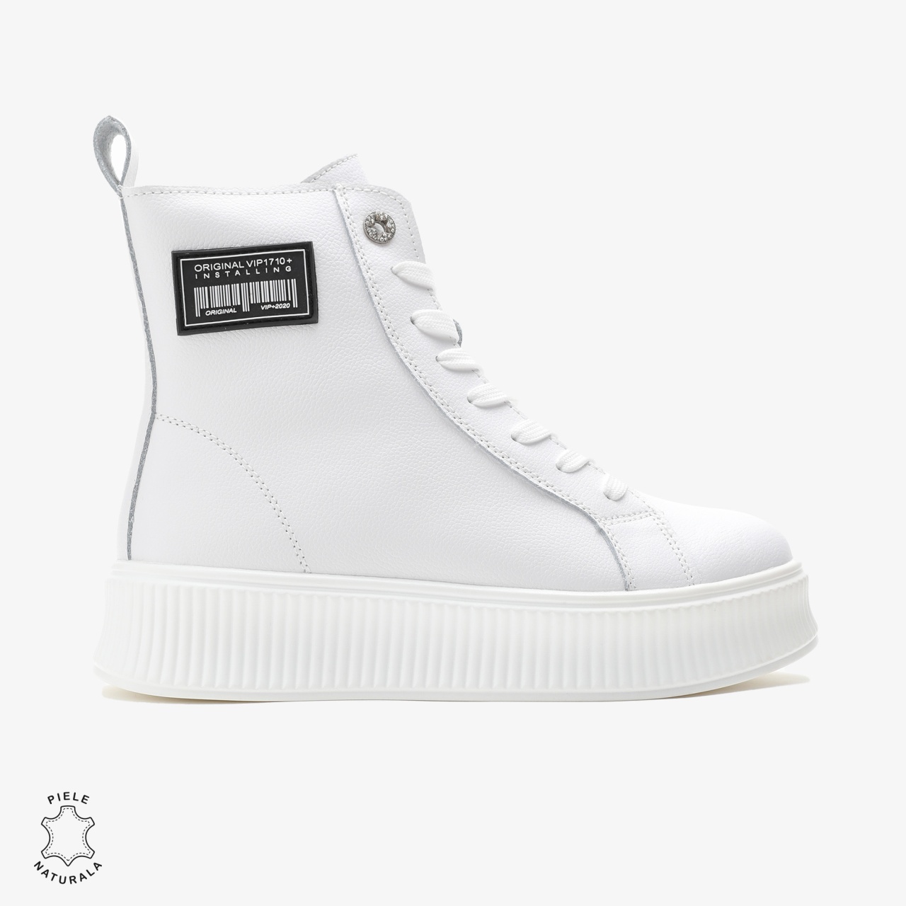 Ghete dama din Piele Naturala CRL0649 ALB