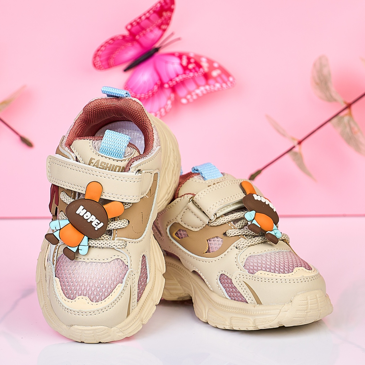 Incaltaminte copii din piele ecologica cu inchidere DUBLA SI ACCESORIU DETASABIL CRL1481