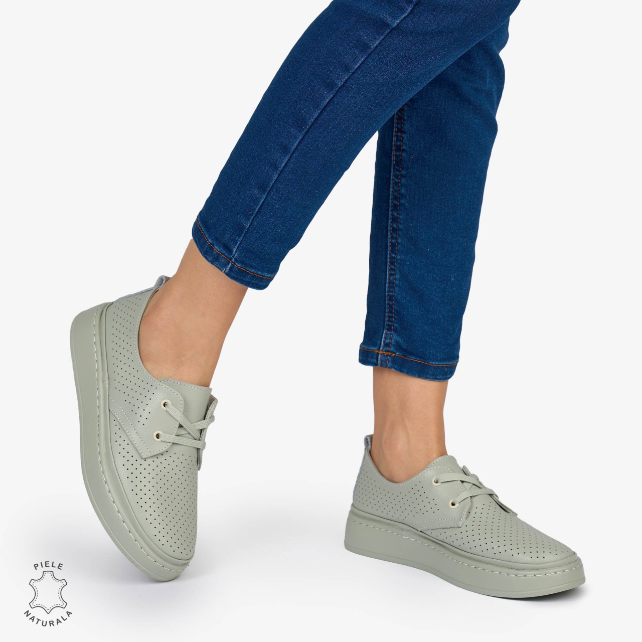 PANTOFI CASUAL Dama Piele Naturala CRL1052 Culoare BARILLA