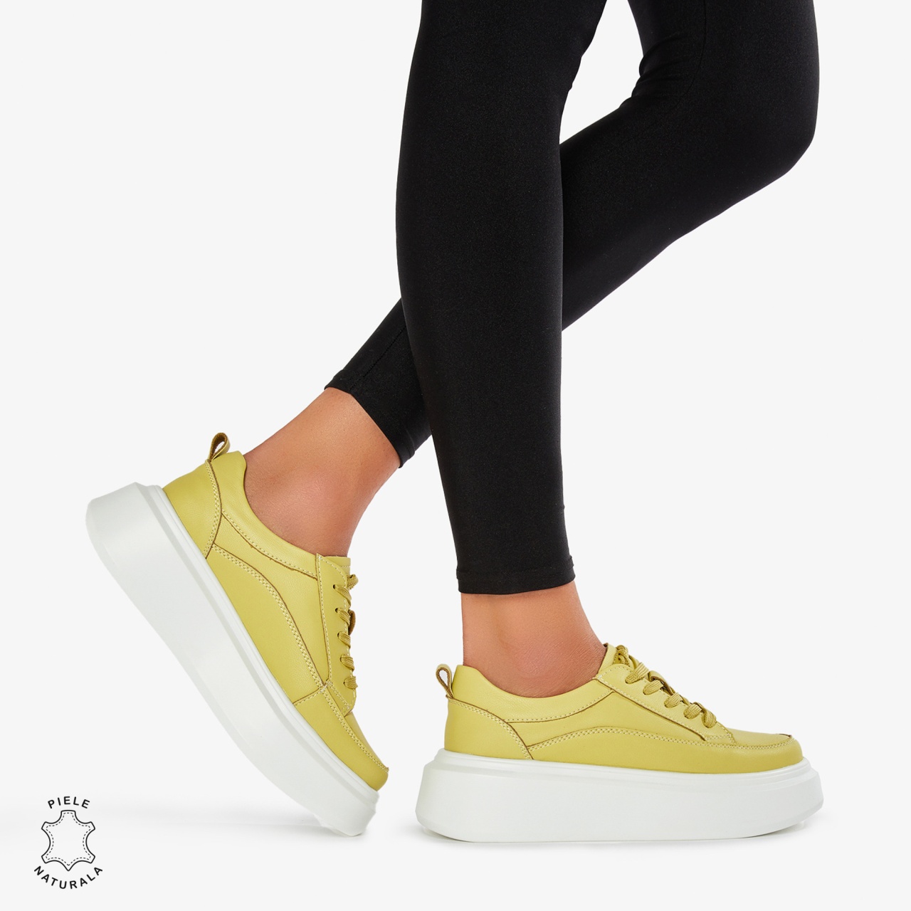 Pantofi Casual de dama din Piele Naturala CRL0566 MUSTAR