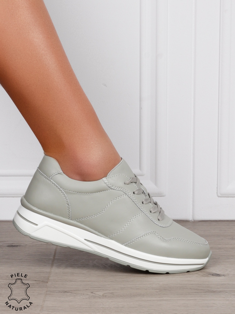 PANTOFI CASUAL Piele Naturala CU INCHIDERE SIRET SI MODEL PE TALPA CRL1303 BARILLA