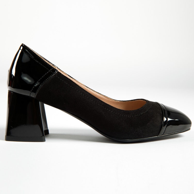 Pantofi Eleganti de dama din Piele Ecologica Intoarsa CRL0175 Negri