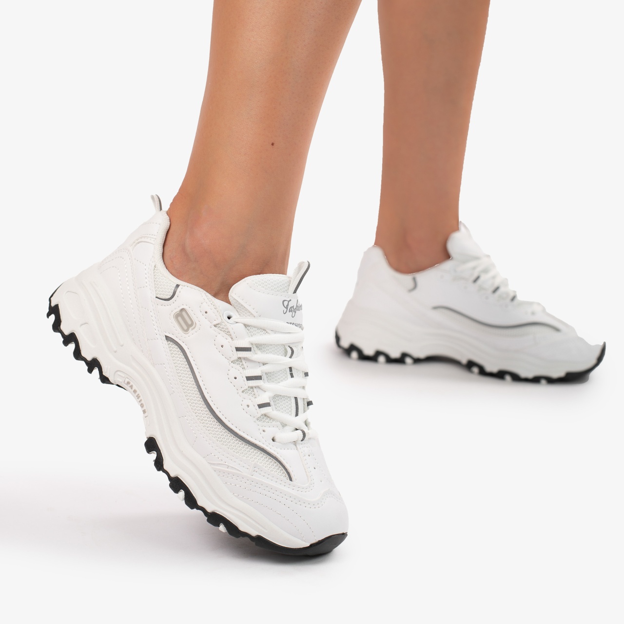 SNEAKERS DAMA DIN Piele Ecologica CRL0831 ALB