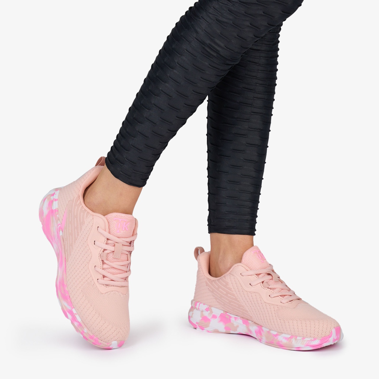 SNEAKERS din TEXTIL cu talpa multicolor CRL1039 CULOARE: ROZ