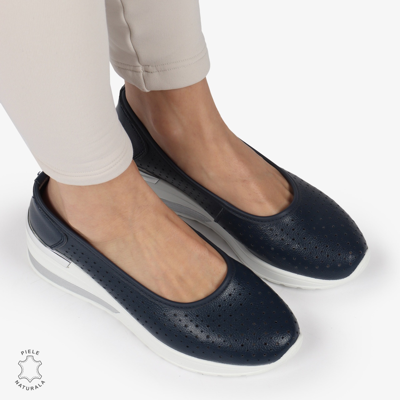 BALERINI DAMA din PIELE NATURALA CRL0978 CULOARE: BLEUMARIN