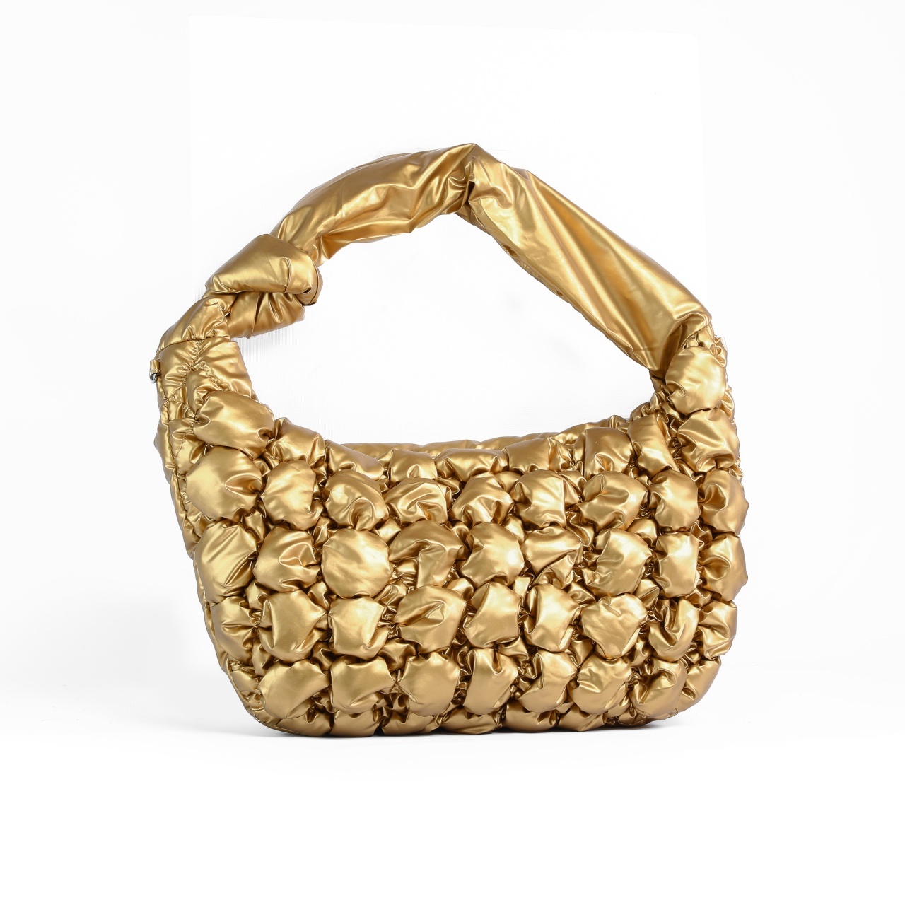 Geanta dama SEMI-LUNA matlasata din fas CRLM2661AURIU