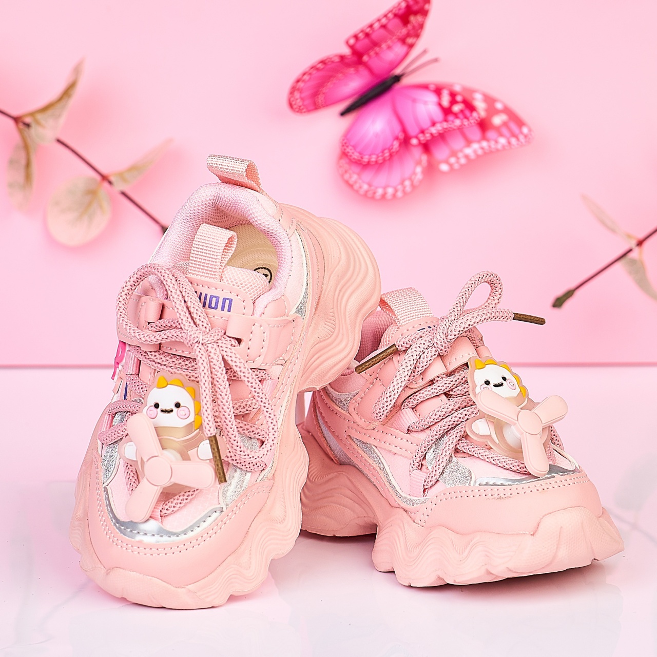 Incaltaminte copii din piele ecologica cu inchidere siret SI ACCESORIU DETASABIL CRL1480