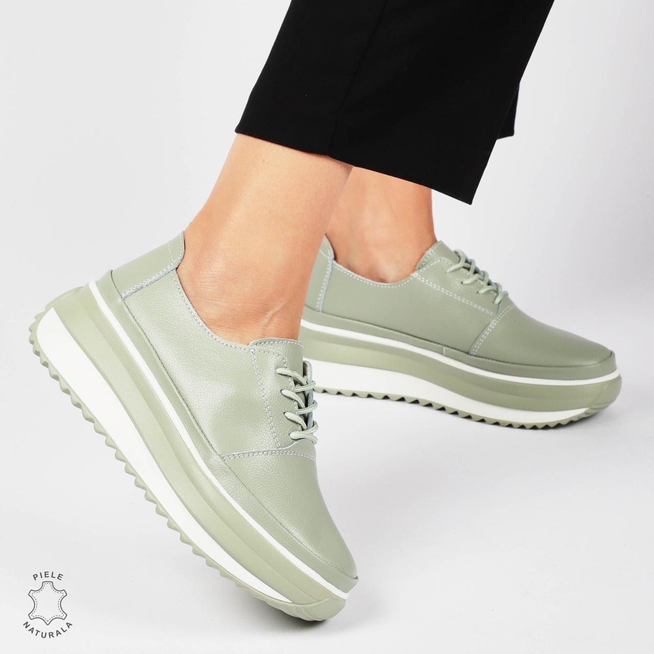 PANTOFI CASUAL Dama Piele Naturala CU SIRET CRL1439 BARILLA