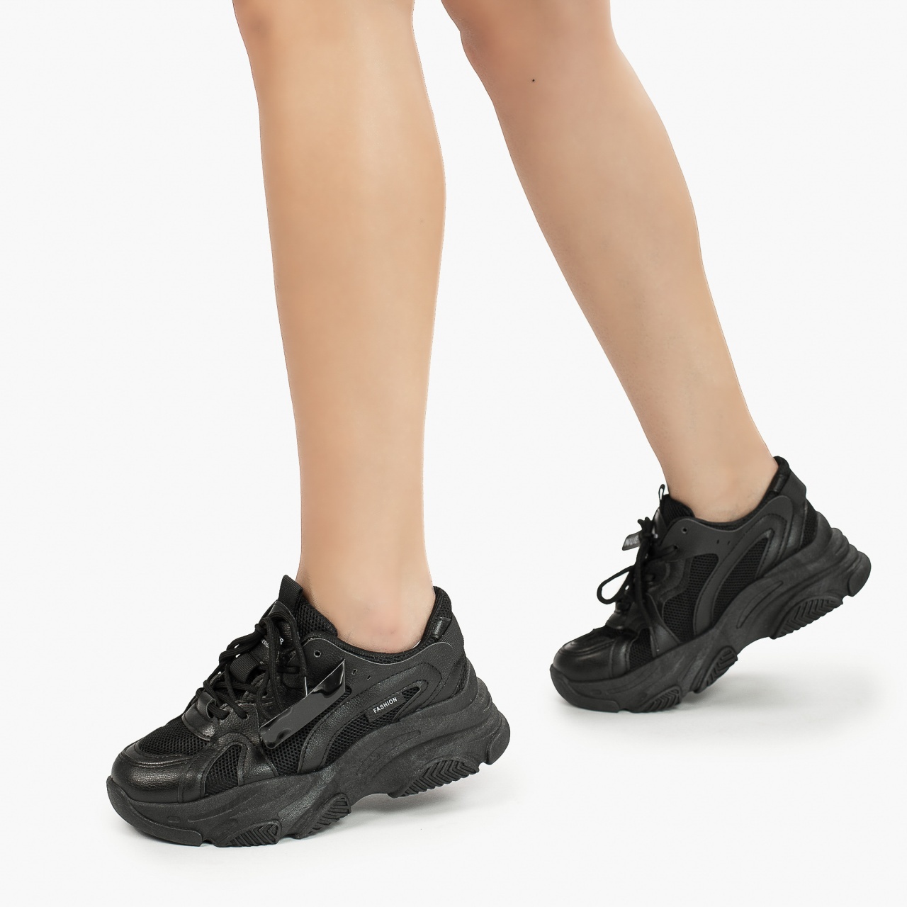 SNEAKERS DAMA din textil si Piele Ecologica CRL0834