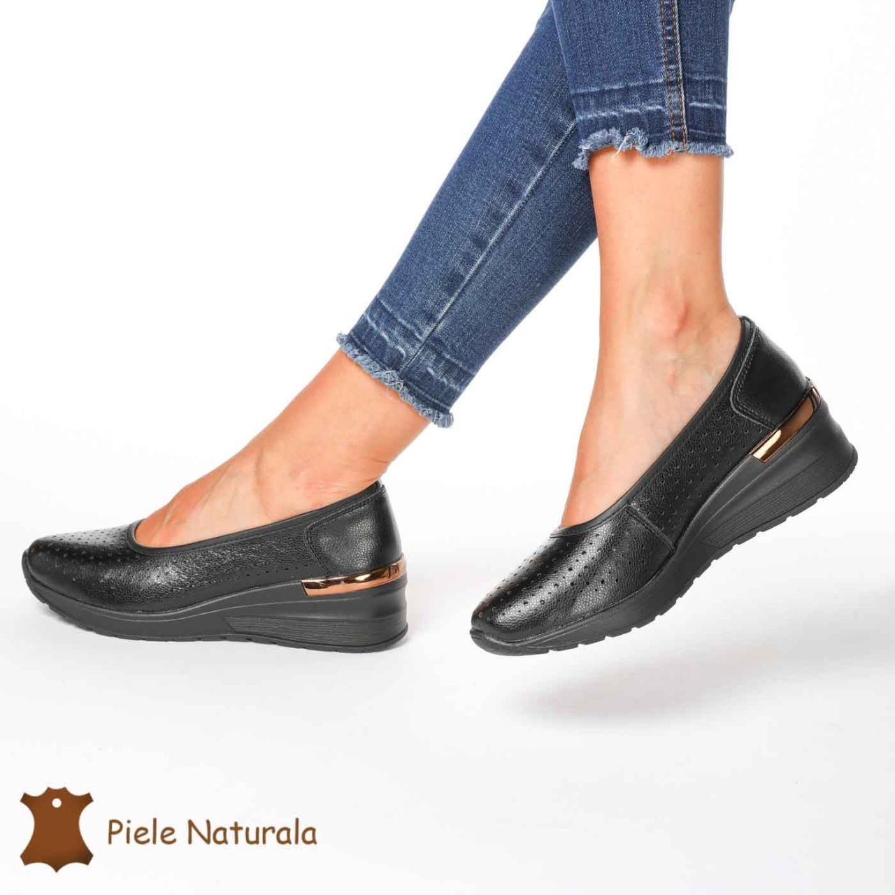 BALERINI DAMA din PIELE NATURALA CRL0978 CULOARE: NEGRU